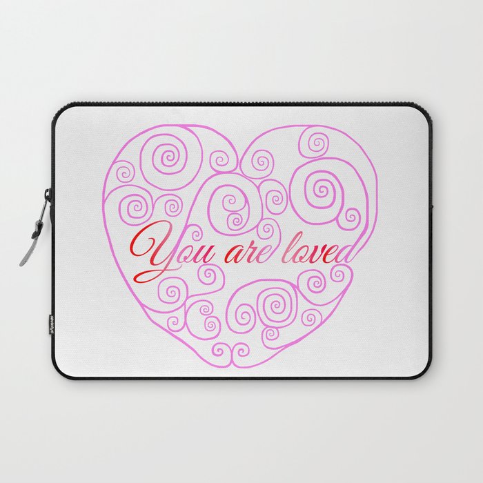 You are Loved Pink Heart  Laptop Sleeve