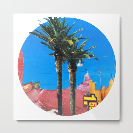 Meat Dream Party Land Series · Meat Desert City Dream Town · Circle Metal Print