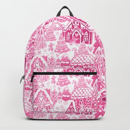 Gingerbread House in candy pink, Candy land art and decor Backpack