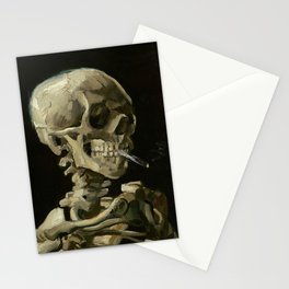 Van Gogh - Head of a skeleton with a burning cigarette Stationery Card