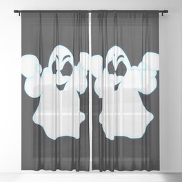 Glowing Halloween Ghost Sheer Curtain
