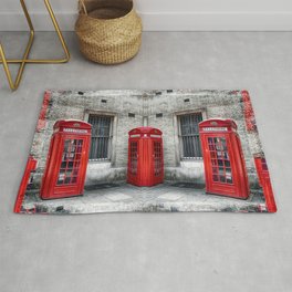 London phone booths red  Rug