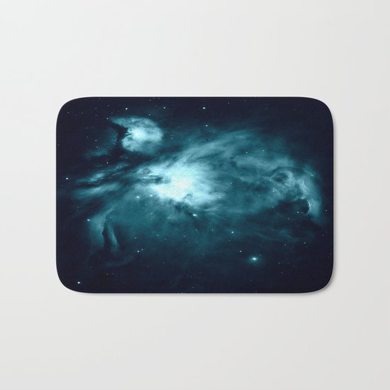 Orion nebula : Teal Galaxy Space Bath Mat