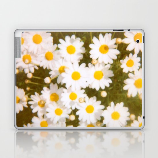 Daisies Retro Polaroid Print Laptop & iPad Skin