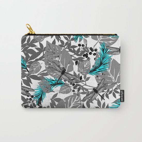 PALM LEAF DRAGONFLY BLUE Carry-All Pouch