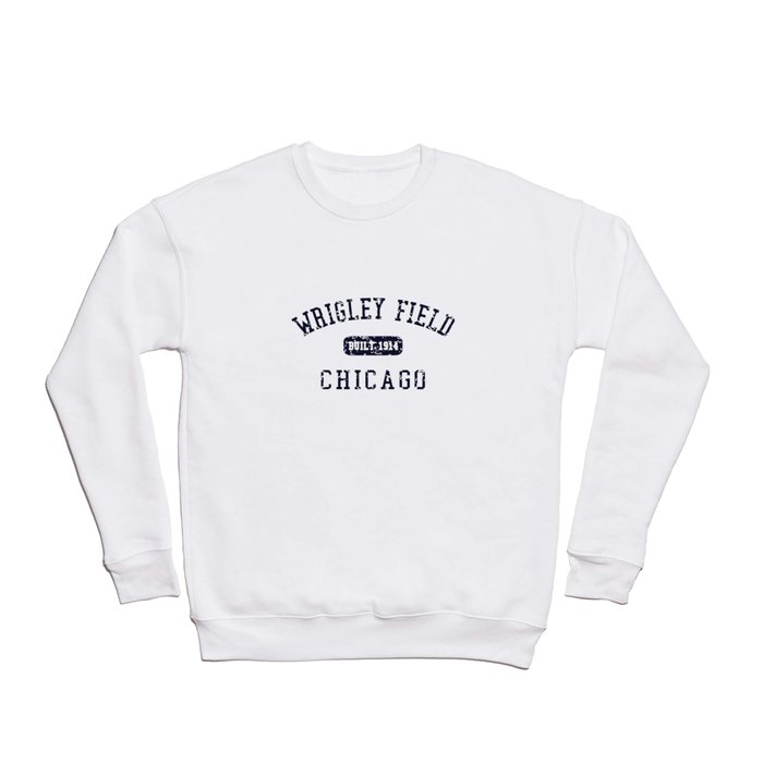Wrigley Field Chicago Tri Blend Grey Heather Crew Neck softball Crewneck Sweatshirt
