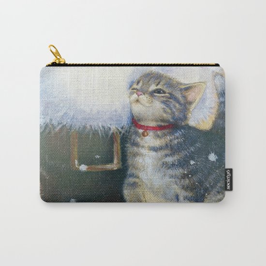 Kitten at Santa's Boot Carry-All Pouch