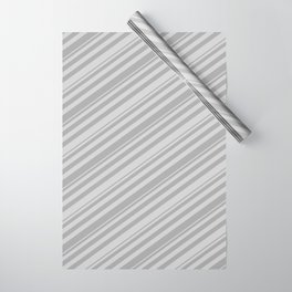 [ Thumbnail: Light Gray and Dark Gray Colored Lines Pattern Wrapping Paper ]
