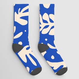 matisse pattern with leaves in blu Socks | Plant, Pop Art, Matisse, Digital, Pattern, Curated, Modern, Abstract, Art, Leaves 
