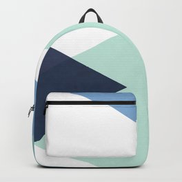 Geometrics - seafoam & blue concrete Backpack | Minimalist, Curated, Green, Ocean, Pop Art, Triangles, Blue, Shapes, Boho, Midcentury 