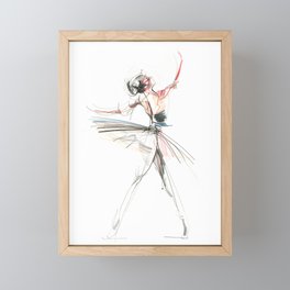 Original Ballet Dance Drawing Framed Mini Art Print
