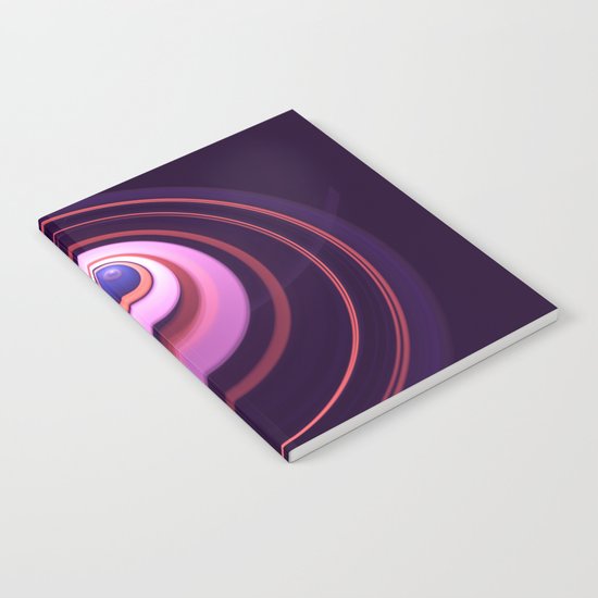 Radial abstract in pink, purple, blue and orange Notebook
