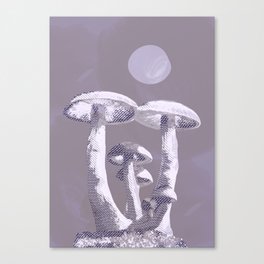 Warm Beige Mauve Mushroom Midnight Canvas Print