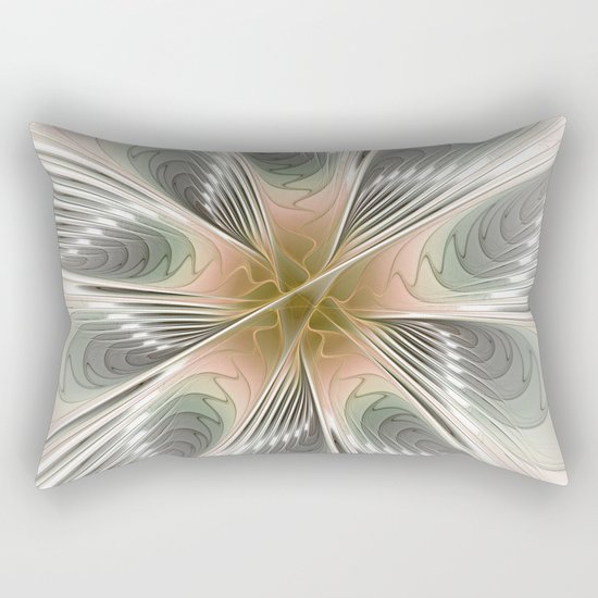 Floral Elegance, Modern Fractal Art Rectangular Pillow