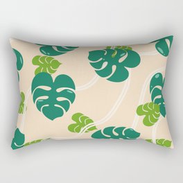 Zen Monstera Pattern ( Coral ) Rectangular Pillow