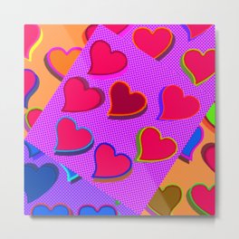 Equal different hearts ... Metal Print | Catweazzle, Digitalart, Pattern, Symbolic, Hearts, Graphicdesign 