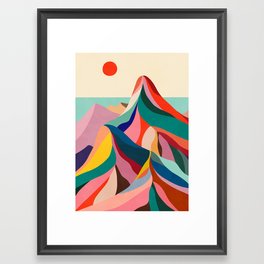 Rainbow mountains Framed Art Print