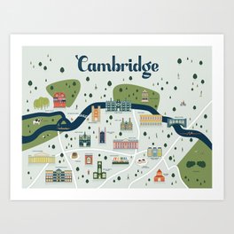 Cambridge Map Art Print