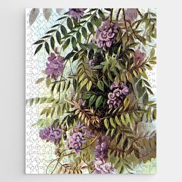 Wisteria Frutescens Botanical Art Painting Jigsaw Puzzle