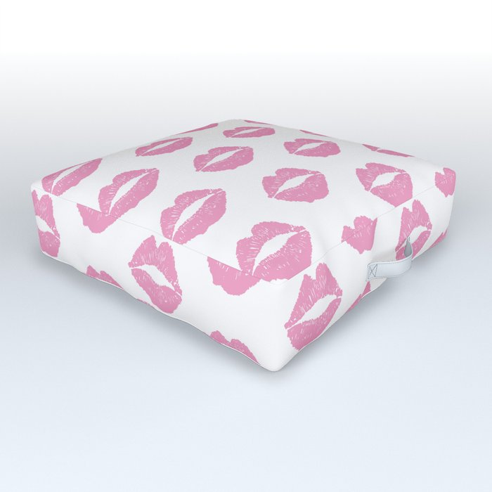 Light Pink Lips Outdoor Floor Cushion