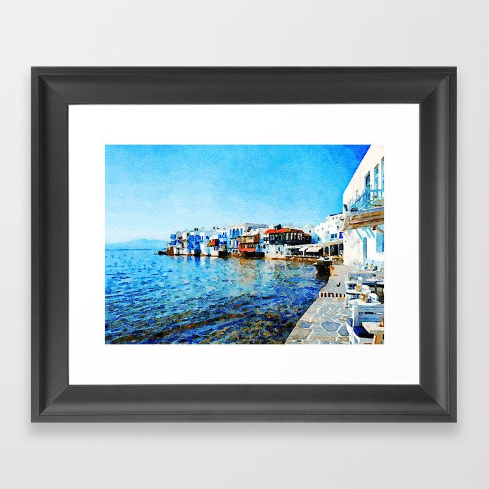 Little Venice at Mykonos Framed Art Print