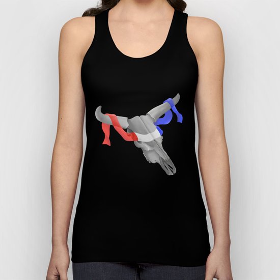 Patriotic Cow Skull Unisex Tank Top
