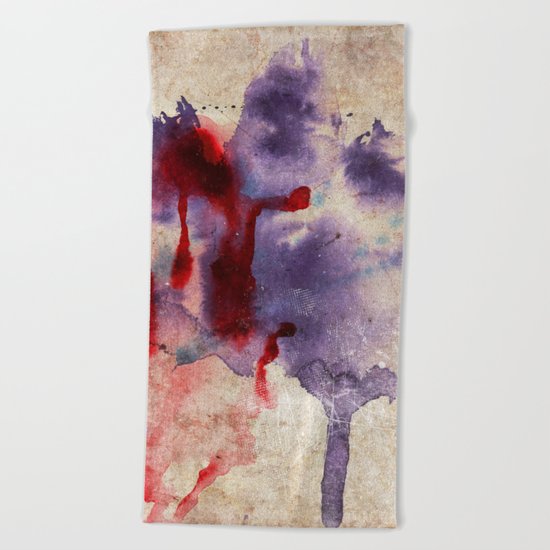 Purple Color Splash Beach Towel