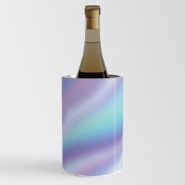 Elegant Abstract Lilac Violet Teal Metallic Iridescence Pattern Wine Chiller