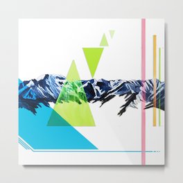 Mount Evans Metal Print | Geometric, 14Er, Bright, Acrylic, Abstract, Mountevans, Mountain, Neon, Digital, Street Art 
