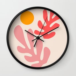 Henri Matisse - Leaves - Blush Wall Clock | Minimalist, Blush, Maximalist, Yellow, Matisse, Cutout, Arthistory, Cutouts, Abstract, Design 