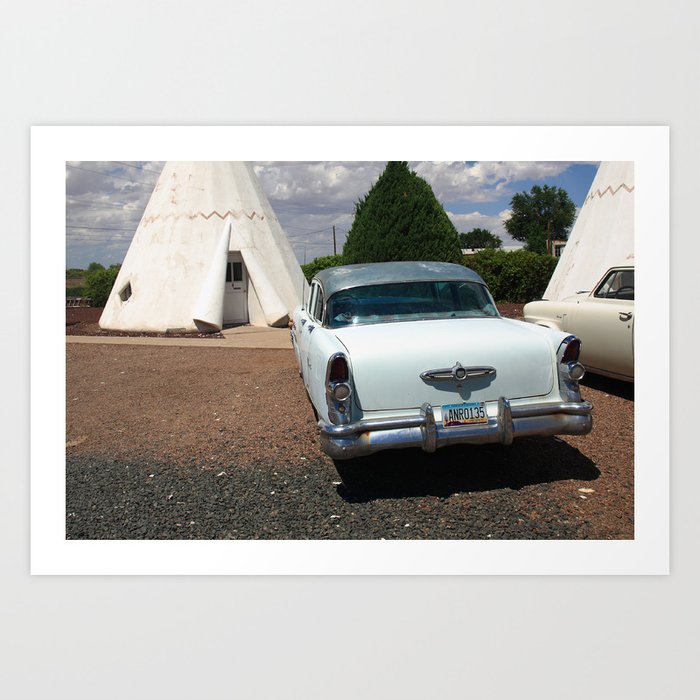Route 66 - Wigwam Motel and Classic Car 2012 #6 Art Print