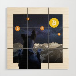 Bitcoin Dog Wood Wall Art