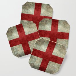 Flag of England (St. George's Cross) Vintage retro style Coaster