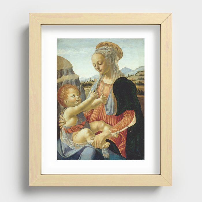 Mary with the Child by Andrea Del Verrocchio Recessed Framed Print