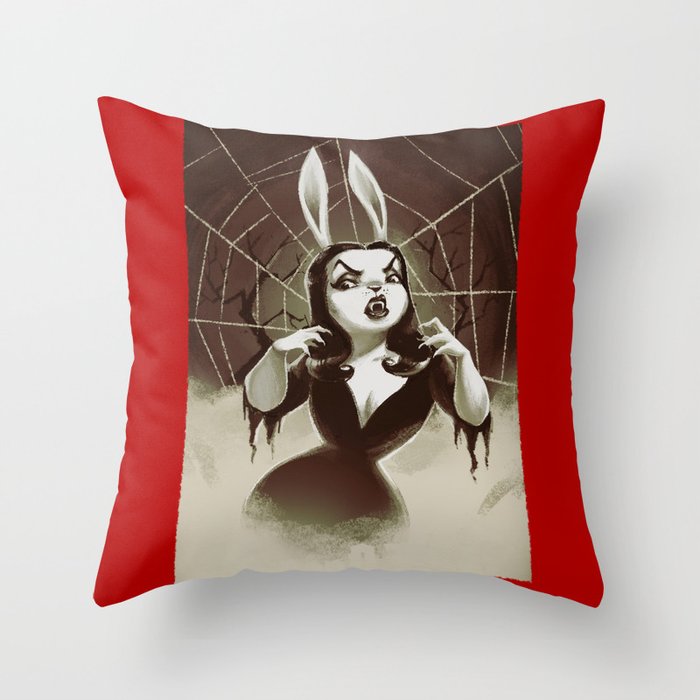 Vampirabbit Throw Pillow