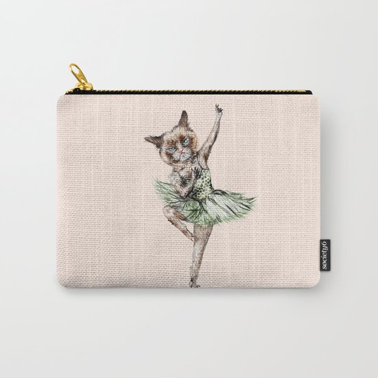 Siamese Ballerina in Cat Ballet Carry-All Pouch