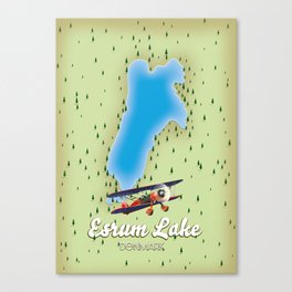 Esrum Lake Denmark map Canvas Print