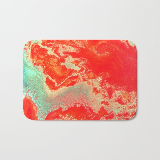 Sea Green + Coral #society6 #decor #buyart Bath Mat