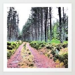 Scottish Highland's Winter's Forest Walk in I Art and Afterglow Art Print