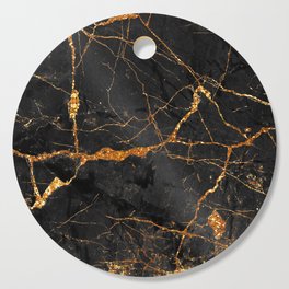 Black Malachite Marble With Gold Veins Cutting Board