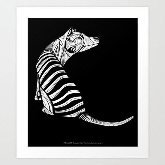 Thylacine (Tasmanian Tiger) Art Print