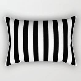 Abstract Black and White Vertical Stripe Lines 10 Rectangular Pillow