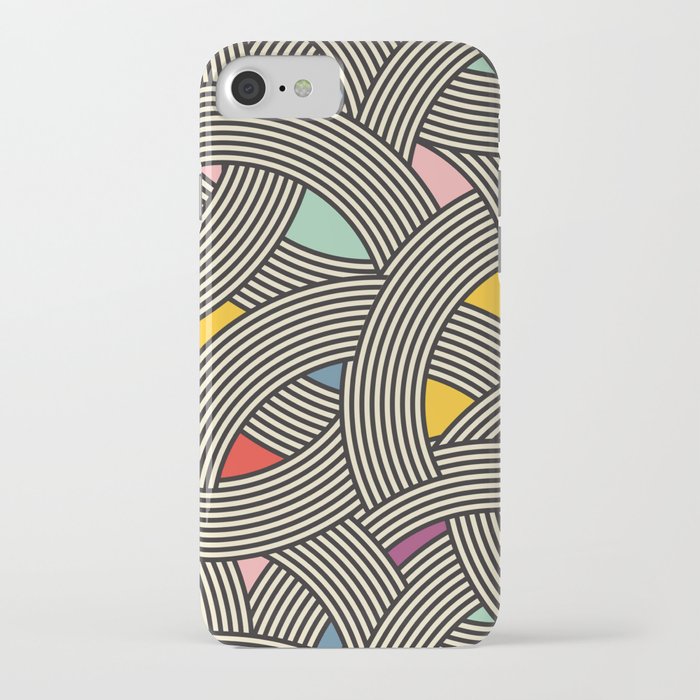 modern scandinavian multi colour color curve graphic iphone case