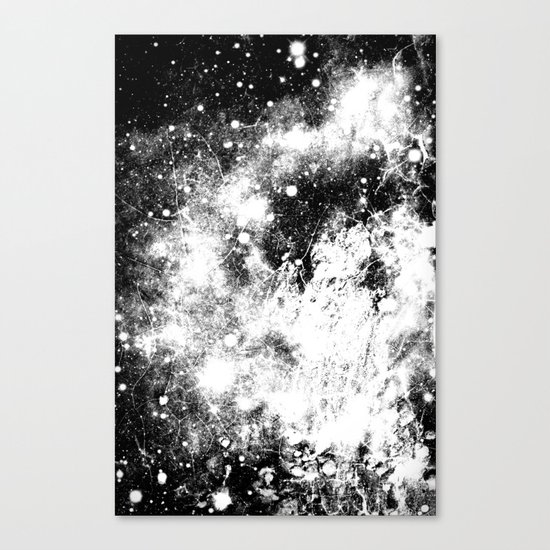 Chaotic Space : Galaxy Black White Gray Canvas Print
