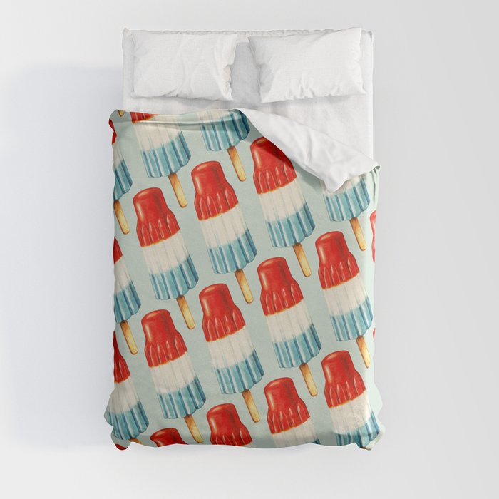 USA 4th of July Popsicle Pattern Duvet Cover