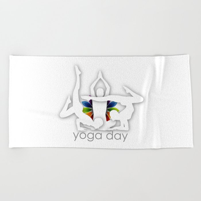 Yoga meditation Chakra or aura colors ayurvedic spiritual wellness Beach Towel