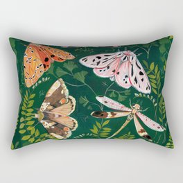 Moths and dragonfly Rectangular Pillow