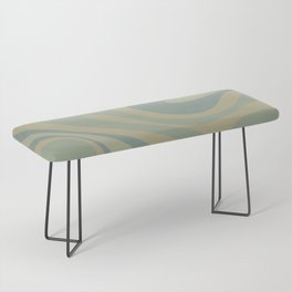 Mod Swirl Retro Abstract Pattern in Muted Celadon Bench