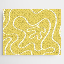 Minimalist line yellow flower Jigsaw Puzzle