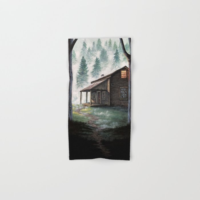 Cabin In The Pines Hand Bath Towel By Wailingwizard Society6